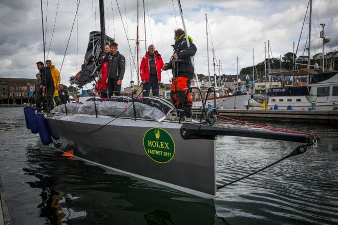Docking at Plymouth Yacht Haven, Quentin Stewart's Infiniti 46, Maverick – Rolex Fastnet Race ©  ELWJ Photography / RORC